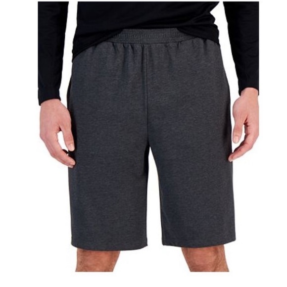 Id Ideology Men's Charcoal Heather Regular-Fit Jersey-Knit Shorts, size M - Picture 1 of 6
